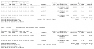 discrete job dispatch report output