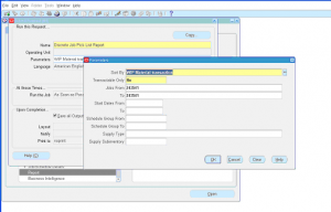 discrete job pick list report