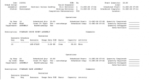 discrete job routing sheets output