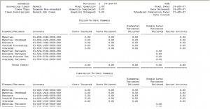 expense job value report output