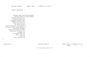 Modifier Details Report Output