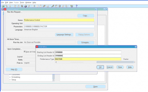 Pricing Formula Performance Control Report